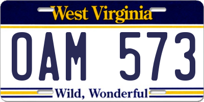 WV license plate OAM573