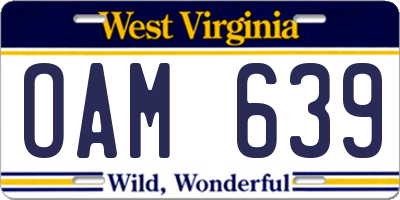 WV license plate OAM639