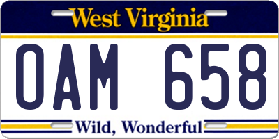 WV license plate OAM658