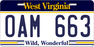 WV license plate OAM663