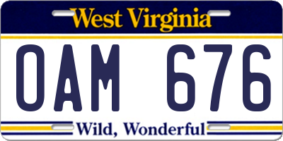WV license plate OAM676