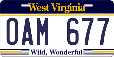 WV license plate OAM677