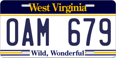 WV license plate OAM679