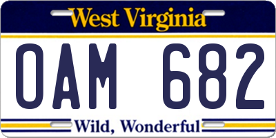 WV license plate OAM682