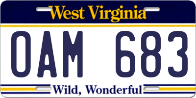 WV license plate OAM683