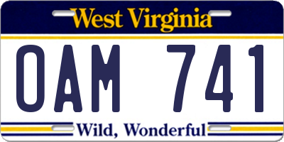 WV license plate OAM741