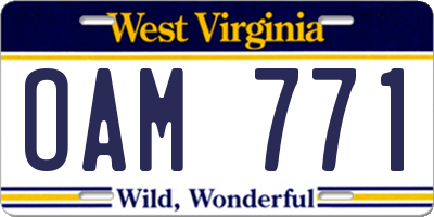 WV license plate OAM771