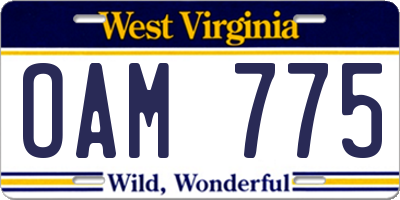 WV license plate OAM775