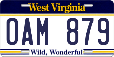 WV license plate OAM879