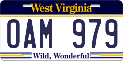 WV license plate OAM979