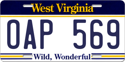 WV license plate OAP569