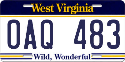 WV license plate OAQ483