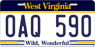 WV license plate OAQ590