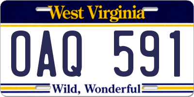 WV license plate OAQ591