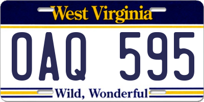WV license plate OAQ595