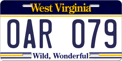 WV license plate OAR079