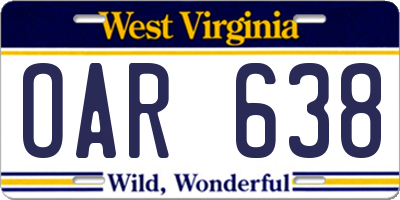 WV license plate OAR638