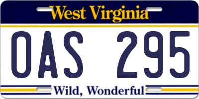 WV license plate OAS295