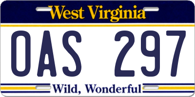 WV license plate OAS297