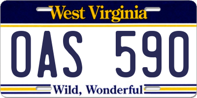 WV license plate OAS590