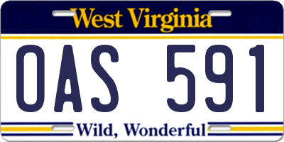 WV license plate OAS591
