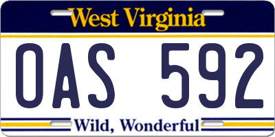 WV license plate OAS592