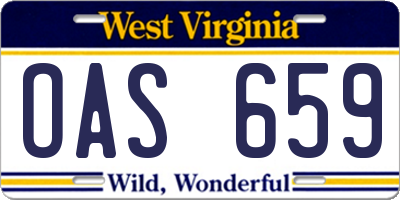 WV license plate OAS659