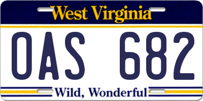 WV license plate OAS682