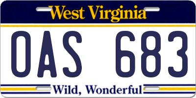 WV license plate OAS683