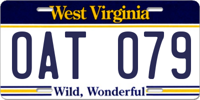 WV license plate OAT079