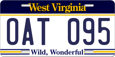WV license plate OAT095