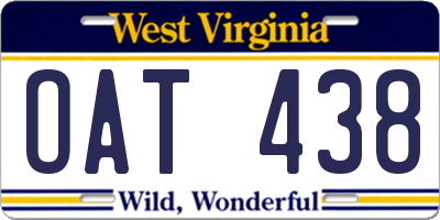 WV license plate OAT438