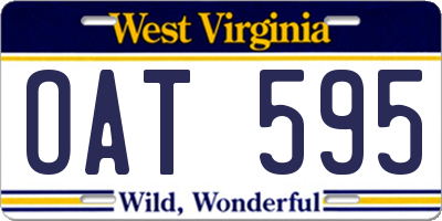 WV license plate OAT595