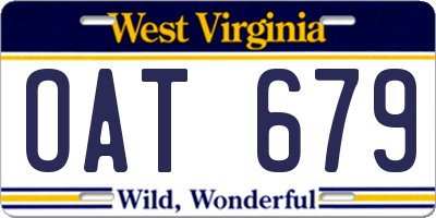 WV license plate OAT679