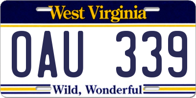 WV license plate OAU339