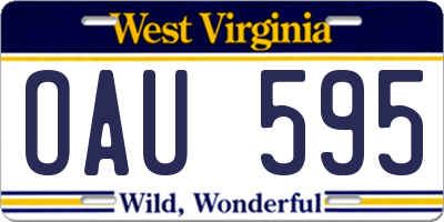 WV license plate OAU595