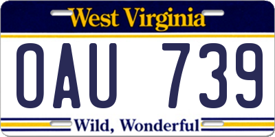 WV license plate OAU739