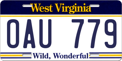 WV license plate OAU779