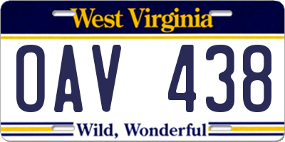 WV license plate OAV438
