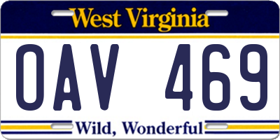WV license plate OAV469