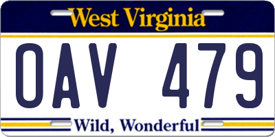 WV license plate OAV479