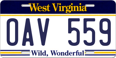 WV license plate OAV559
