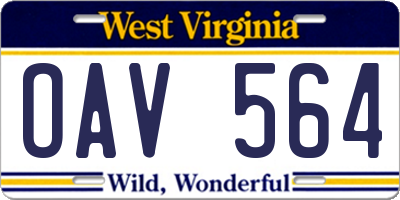 WV license plate OAV564