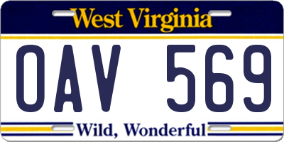 WV license plate OAV569