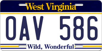 WV license plate OAV586