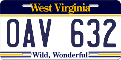 WV license plate OAV632
