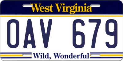 WV license plate OAV679