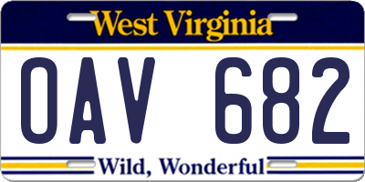 WV license plate OAV682