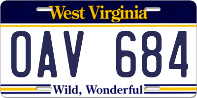 WV license plate OAV684