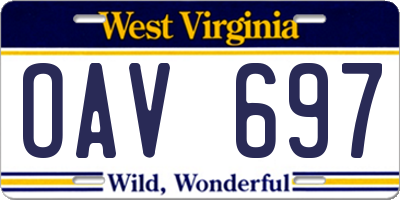 WV license plate OAV697